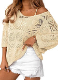 Luxe Crochet Off Shoulder Summer Sweater