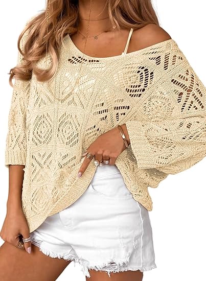 Luxe Crochet Off Shoulder Summer Sweater