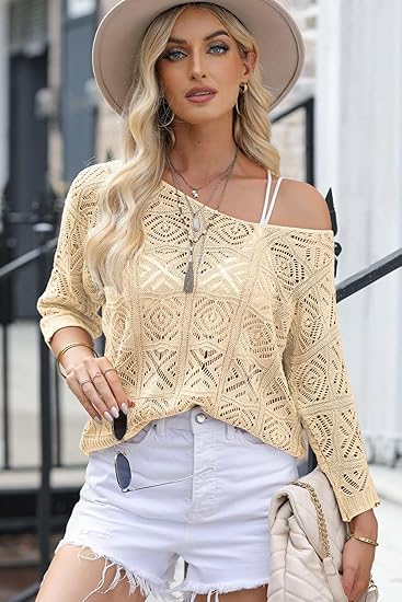 Luxe Crochet Off Shoulder Summer Sweater
